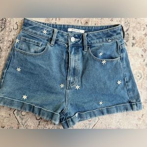 Pac Sun Daisy Denim Shorts
